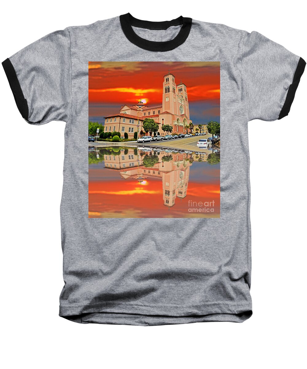 St Anne Church In San Francisco Baseball T-Shirt featuring the photograph St Anne Church of the Sunset in San Francisco with a Reflection by Jim Fitzpatrick