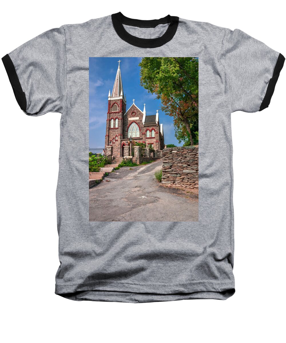 Harpers Ferry Baseball T-Shirt featuring the photograph St Peters Church by Mary Almond