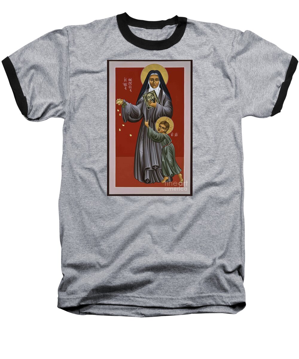 St. Therese Of Lisieux Baseball T-Shirt featuring the painting St. Therese of Lisieux Doctor of the Church 043 by William Hart McNichols