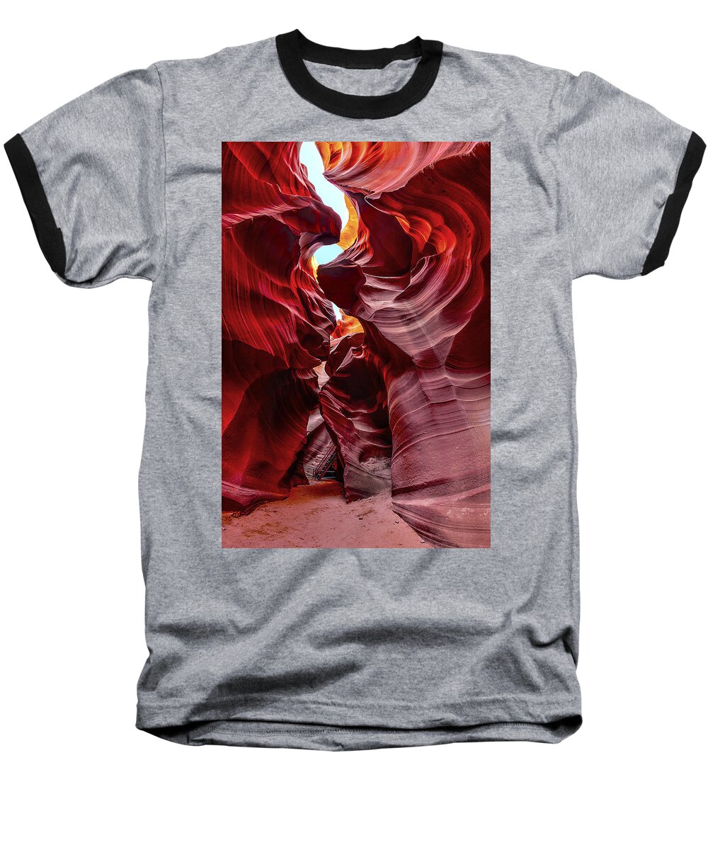 Antelope Canyon Baseball T-Shirt featuring the photograph Stairway to Heaven by Jason Chu