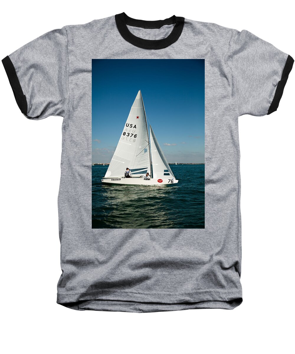 Star Sailboat Baseball T-Shirt featuring the photograph Star Sailboat by David Smith