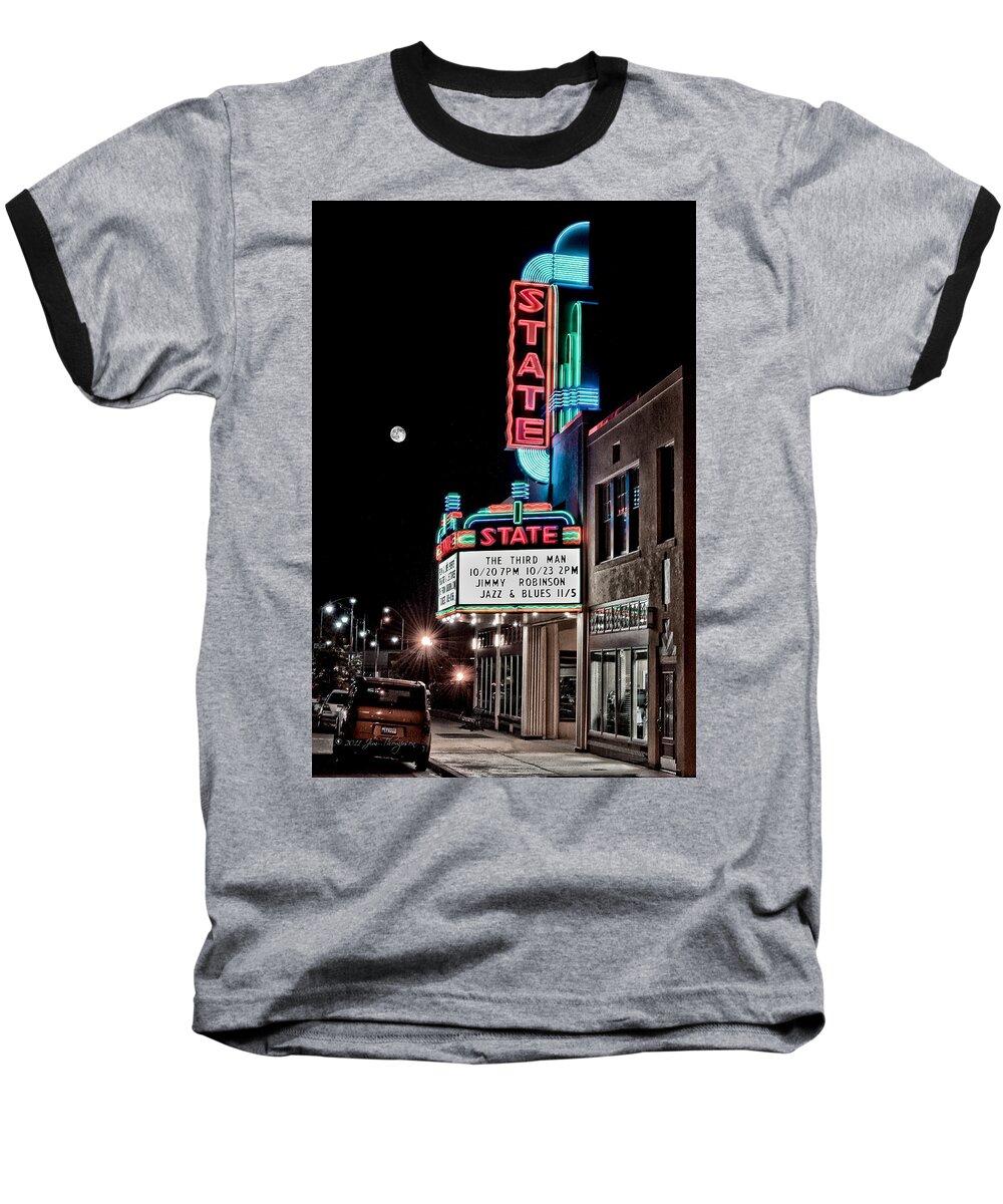 Hdr Baseball T-Shirt featuring the photograph State Theater by Jim Thompson