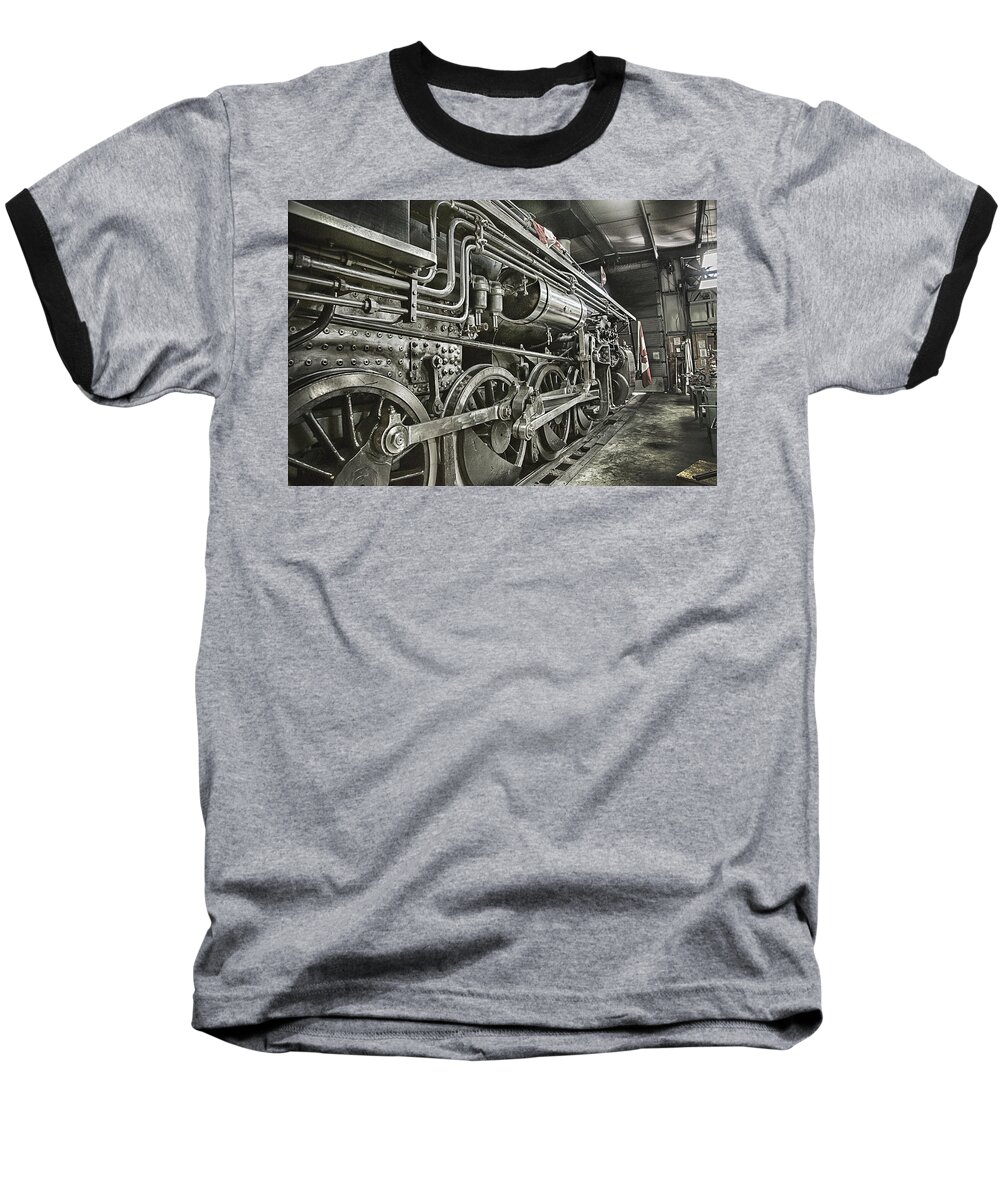 Steam Baseball T-Shirt featuring the photograph Steam Locomotive 2141 by Theresa Tahara