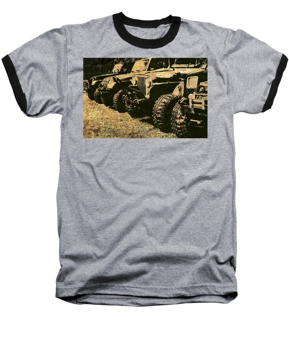 Jeep Baseball T-Shirt featuring the photograph Sticks and Stones ... Won't Break My Bones by Luke Moore