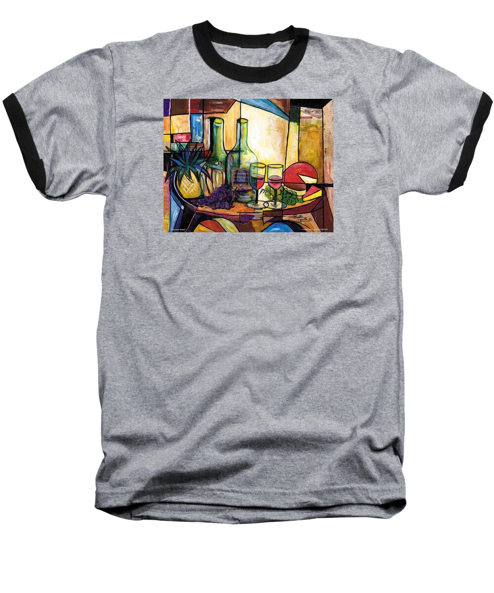 Everett Spruill Baseball T-Shirt featuring the painting Still Life / Sharons' Feast by Everett Spruill