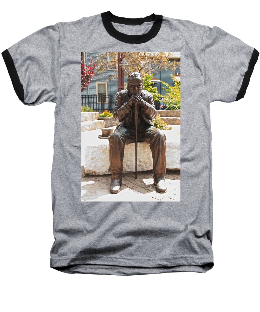 Statue Baseball T-Shirt featuring the photograph Still Waiting by William Norton