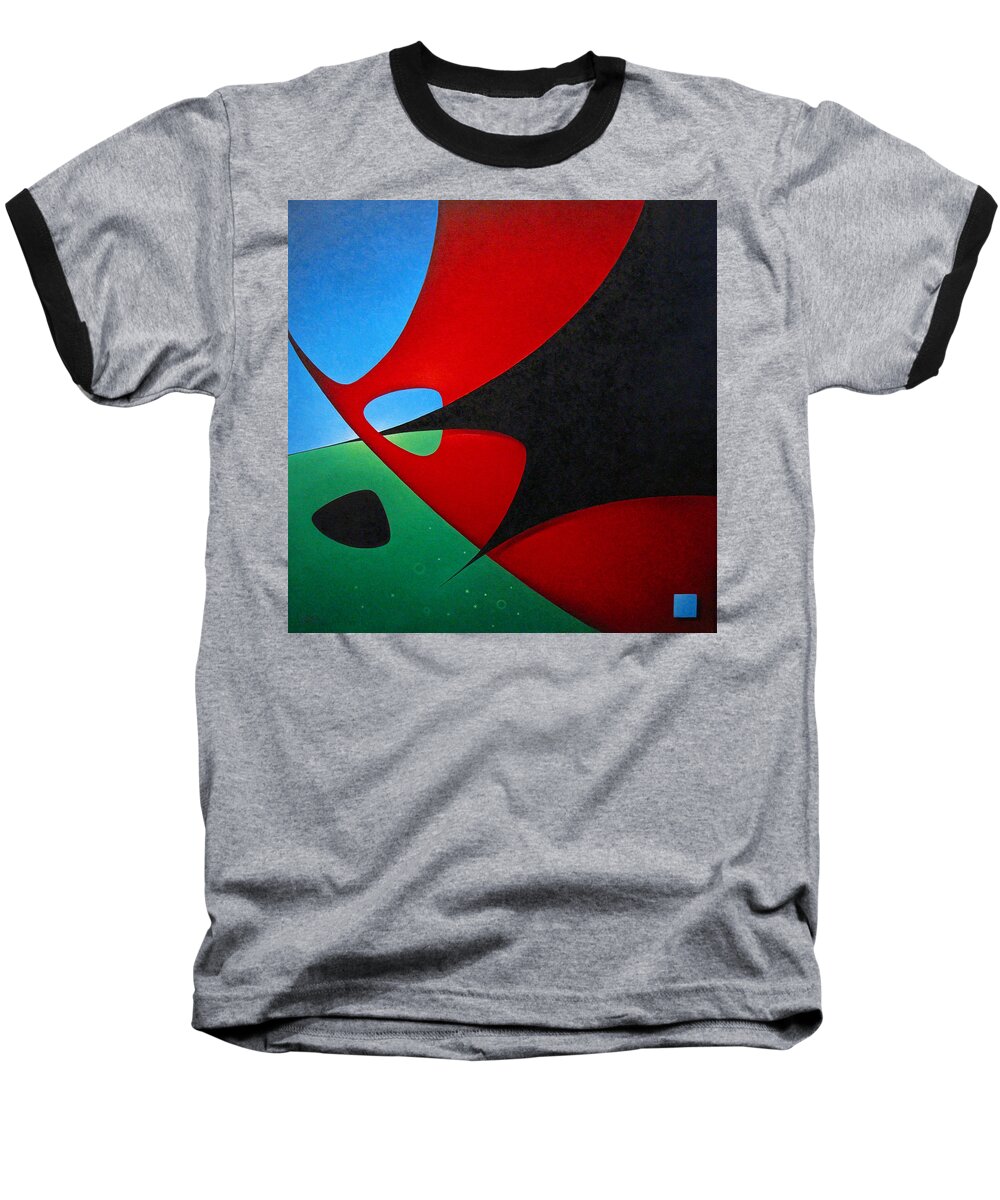 Fine Art Baseball T-Shirt featuring the painting Strategies in Hi Fi by T S Carson