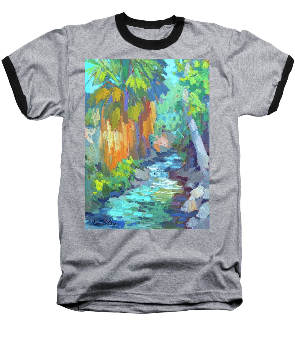 Stream At Indian Canyon Baseball T-Shirt featuring the painting Stream At Indian Canyon by Diane McClary