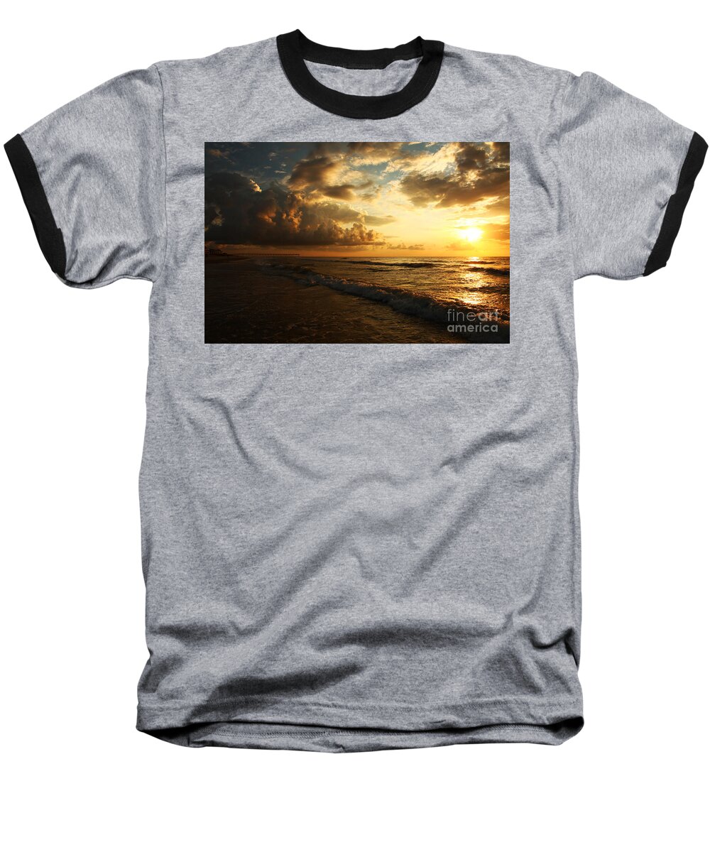 North Baseball T-Shirt featuring the photograph Sunrise - Rich Beauty by Wayne Moran