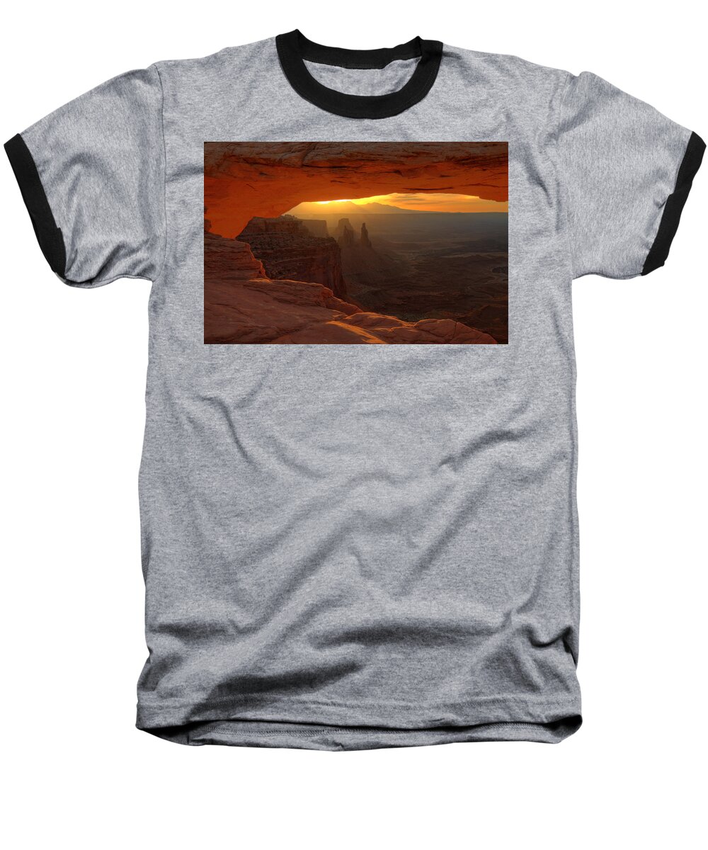Nature Baseball T-Shirt featuring the photograph Sunrise at Mesa Arch 2 by Alan Ley