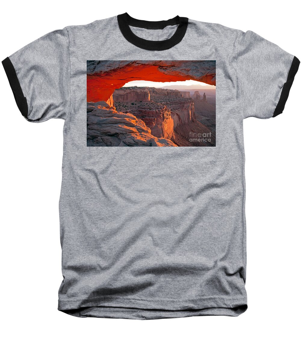 Canyonlands Np Baseball T-Shirt featuring the photograph Sunrise Mesa Arch Canyonlands National Park by Fred Stearns