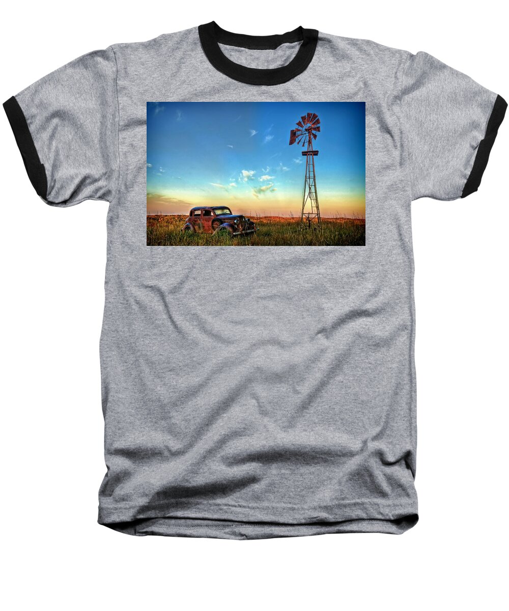 Scenic Baseball T-Shirt featuring the photograph Sunrise on the Farm by Ken Smith