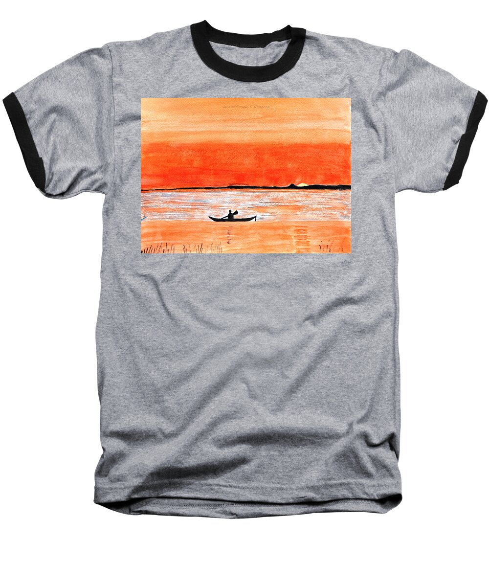 Sunrise Baseball T-Shirt featuring the painting Sunrise Sail by Sonali Gangane