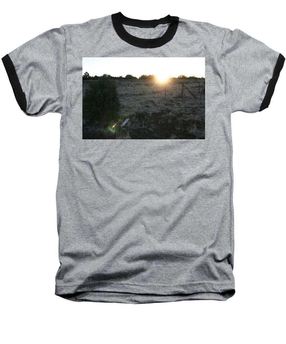 Fence Baseball T-Shirt featuring the photograph Sunrize by David S Reynolds