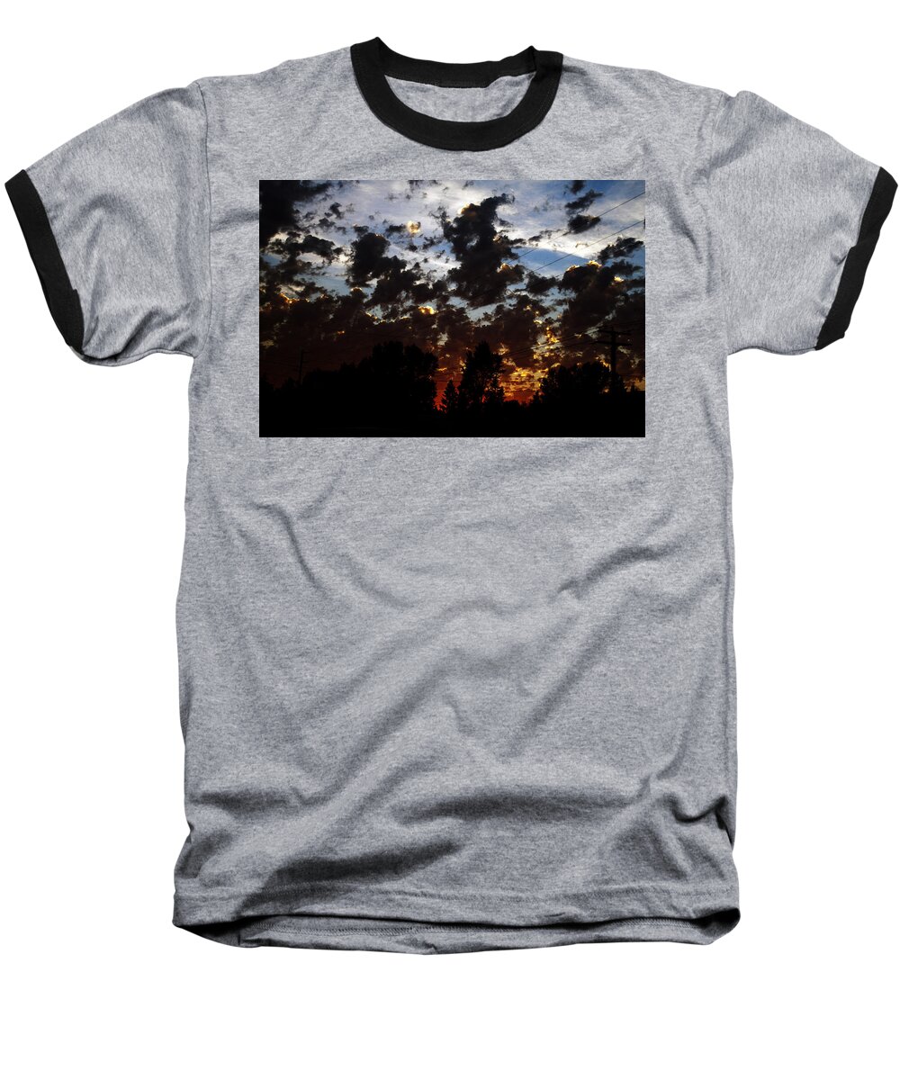 Sunset Baseball T-Shirt featuring the photograph Sunset Clouds by Edward Hawkins II
