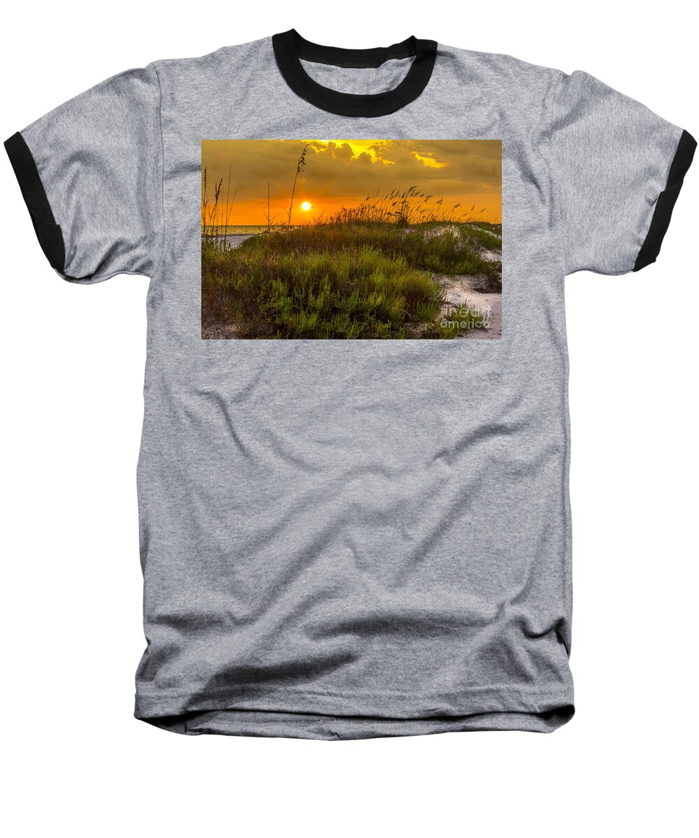 Sun Baseball T-Shirt featuring the photograph Sunset Dunes by Marvin Spates