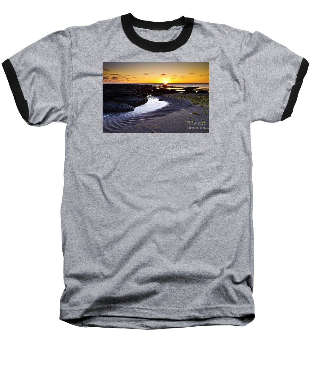 Sunset Baseball T-Shirt featuring the photograph Sunset in Iceland by Gunnar Orn Arnason
