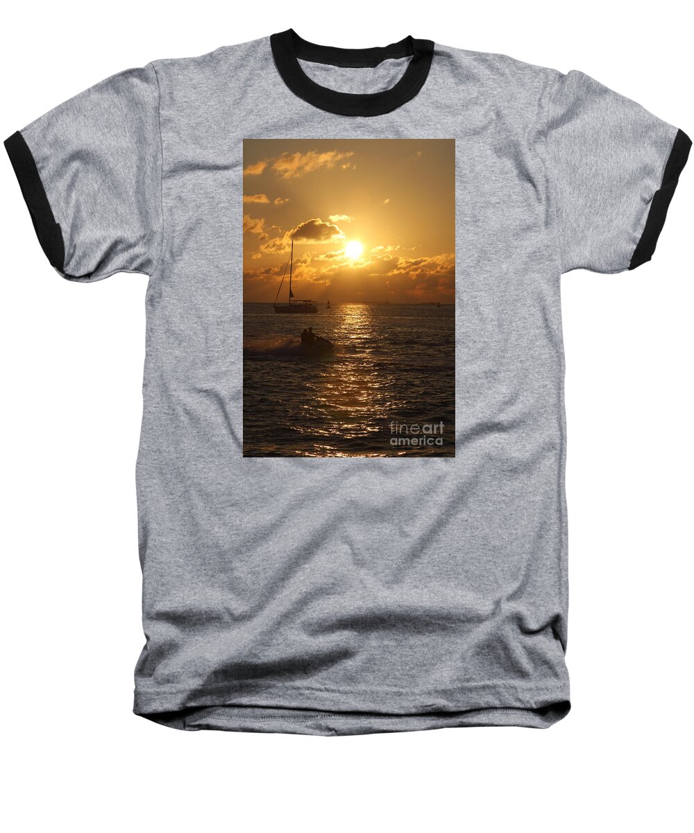 Sunset Baseball T-Shirt featuring the photograph Sunset Over Key West by Christiane Schulze Art And Photography