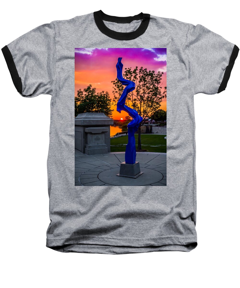 Sunset Baseball T-Shirt featuring the photograph Sunset Sculpture by Ron Pate