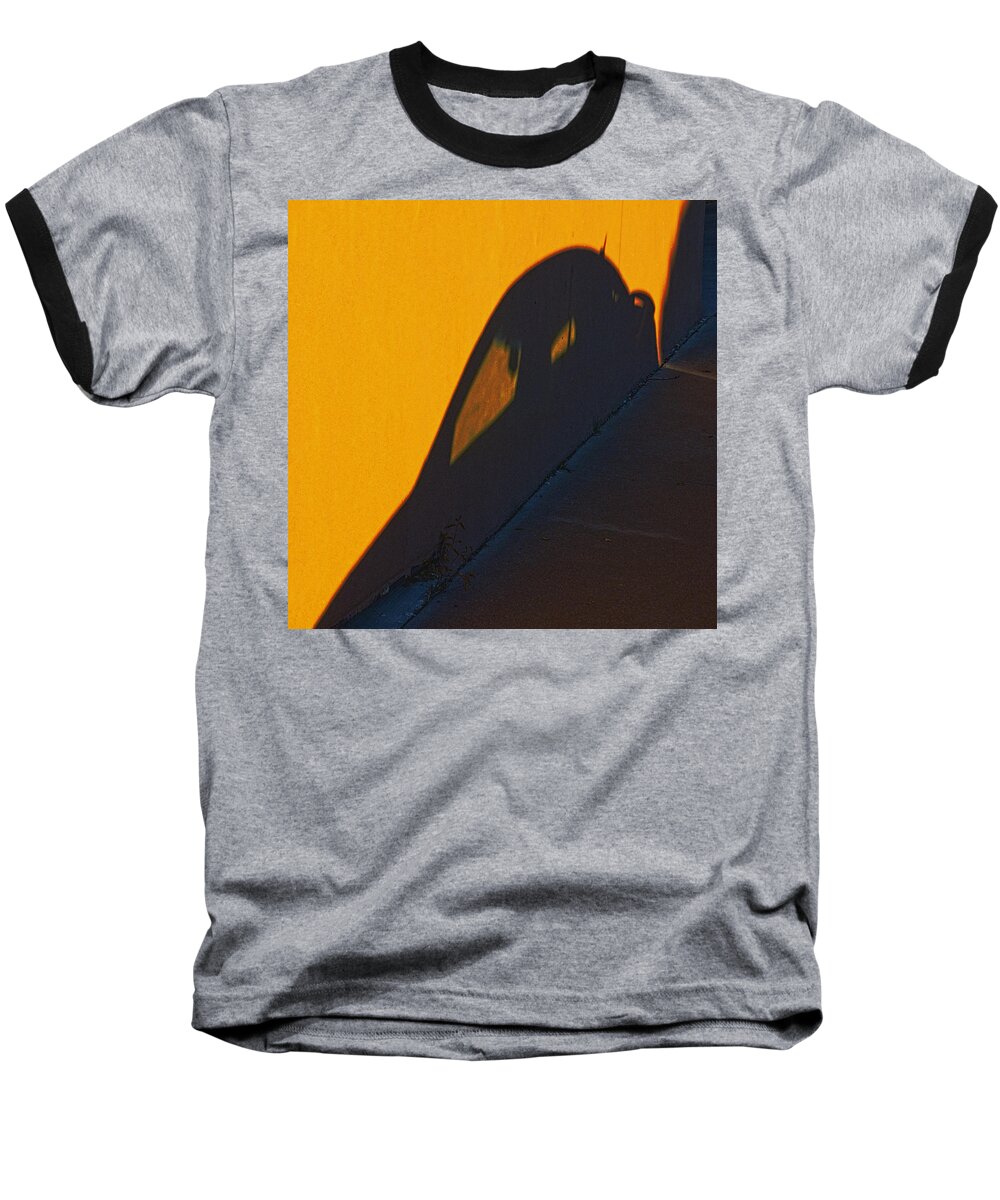 Orange Baseball T-Shirt featuring the photograph Sunset Shadow Car by John Hansen
