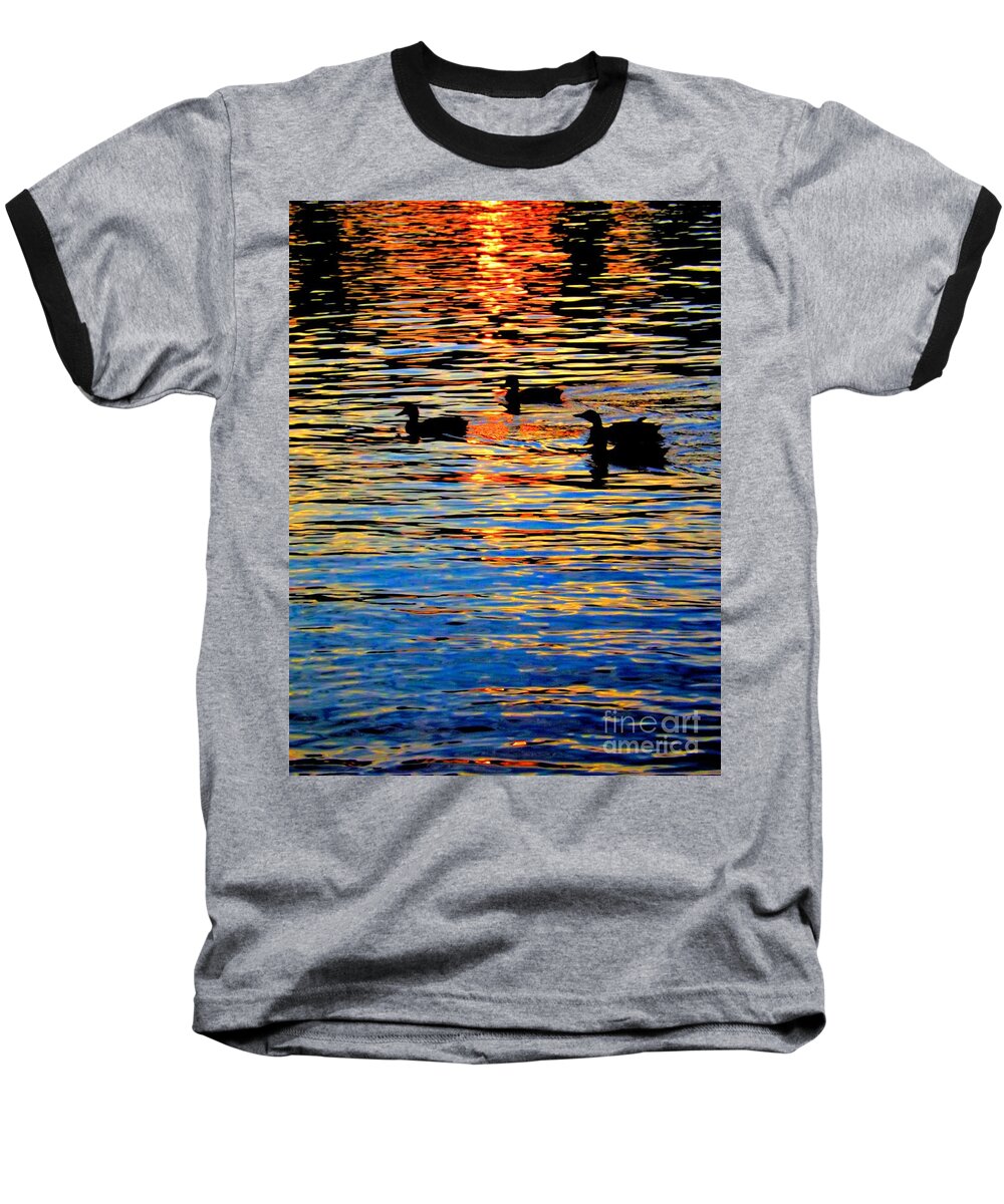 Sunset Baseball T-Shirt featuring the photograph Sunset Swim by Robyn King