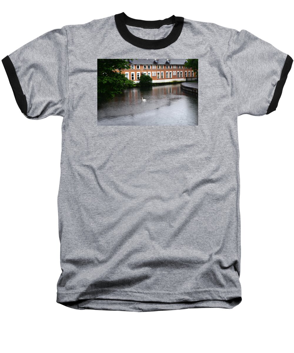 Dublin Baseball T-Shirt featuring the photograph Swan in Dublin by Sharon Popek