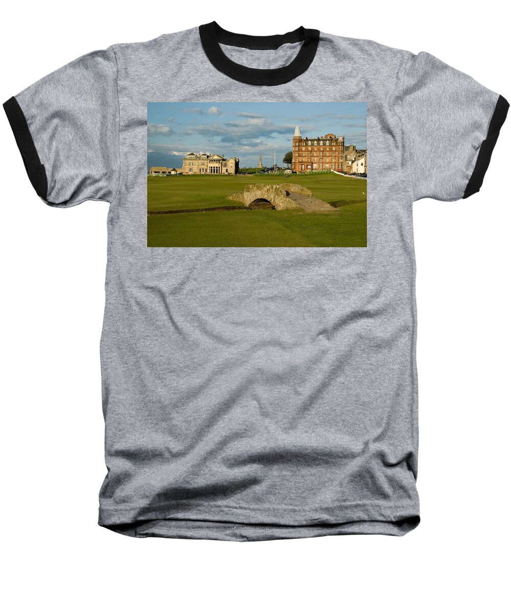 St. Andrews Baseball T-Shirt featuring the photograph Swilken Bridge by Jeremy Voisey