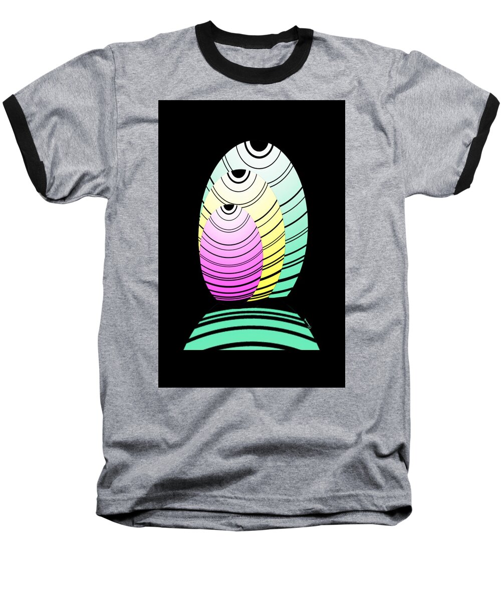 Graphic Fish Baseball T-Shirt featuring the digital art Swim swim by Christine Fournier