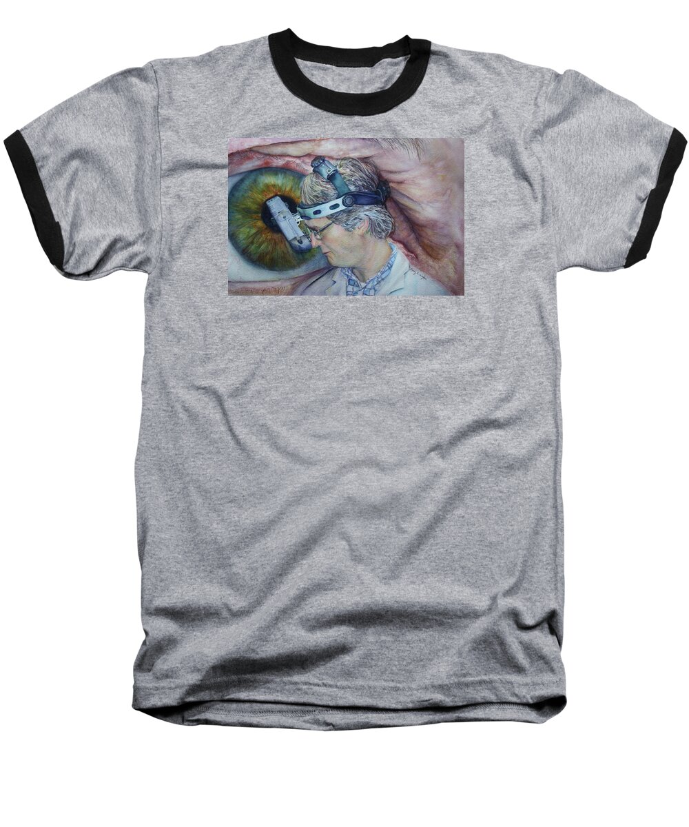 Ophthamology Baseball T-Shirt featuring the painting Symbiosis by Mary Beglau Wykes