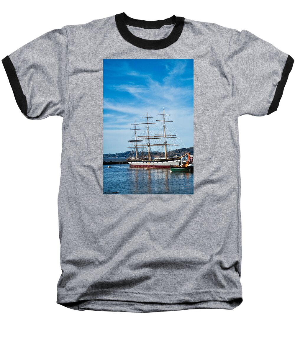 Tall Ship Baseball T-Shirt featuring the photograph Tall Ship Balclutha San Francisco by David Smith