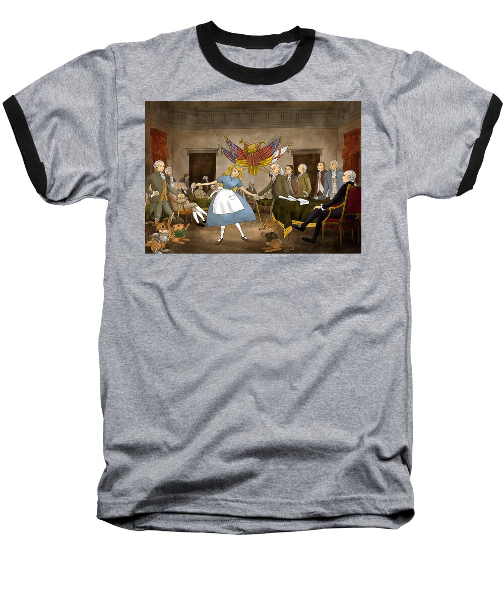 Independence Hall Baseball T-Shirt featuring the painting Tammy in Independence Hall by Reynold Jay