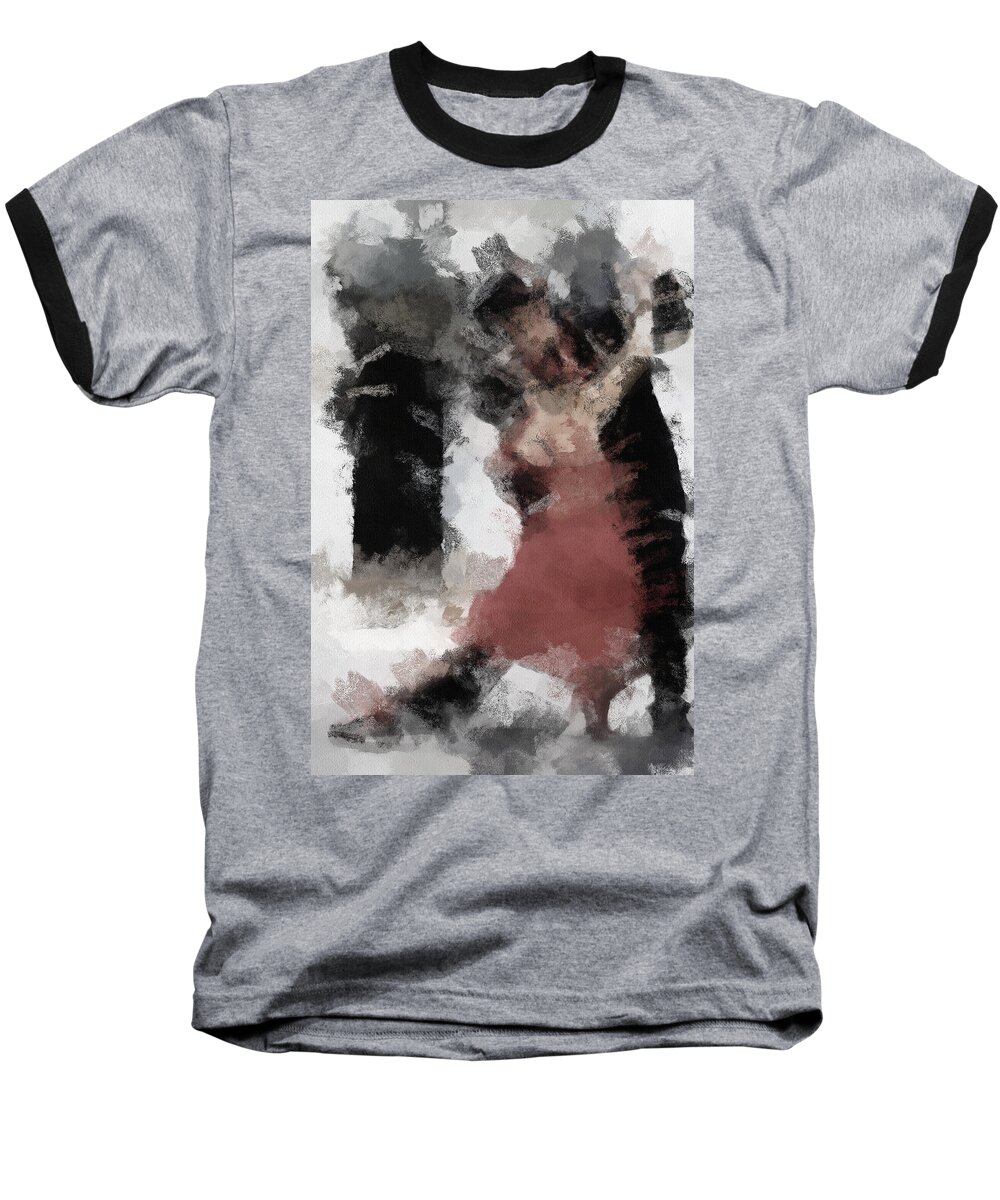 Tango Baseball T-Shirt featuring the painting Tango 2 by Inspirowl Design