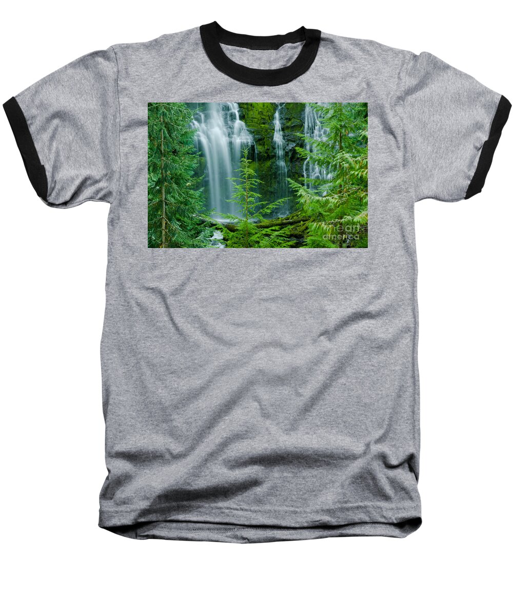 Pacific Baseball T-Shirt featuring the photograph Pacific Northwest Waterfall by Nick Boren