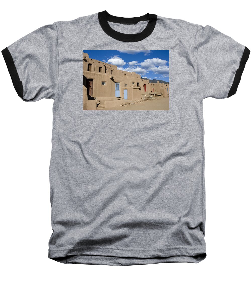 Architecture Baseball T-Shirt featuring the photograph Taos Pueblo by Elvira Butler