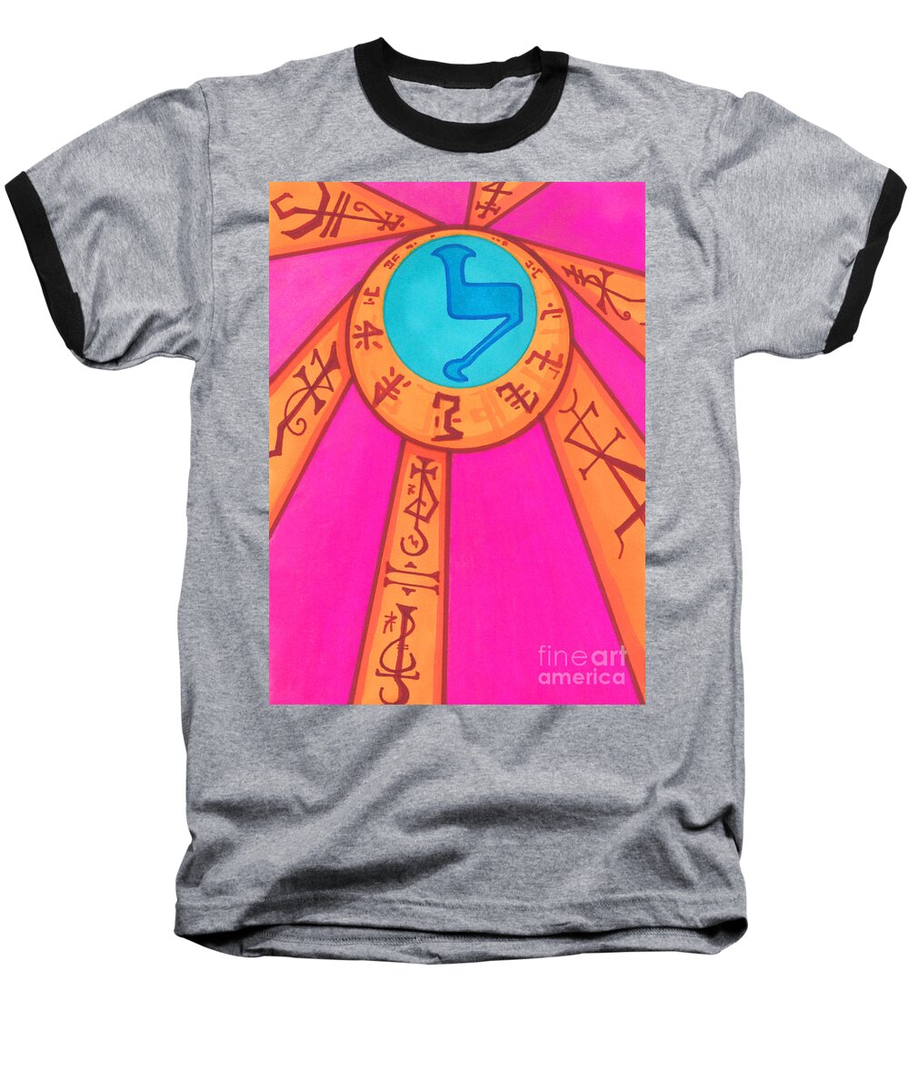 Joey Gonzalez Art Baseball T-Shirt featuring the drawing Tarot Card - Eclipse by Joey Gonzalez