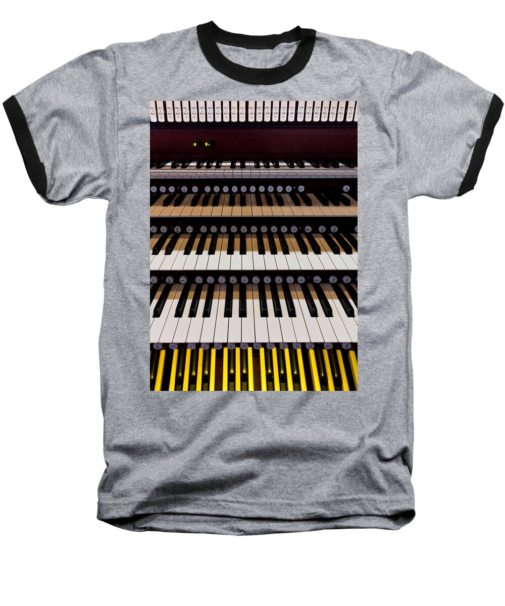 Organ Baseball T-Shirt featuring the photograph Teeth of an instrument by Jenny Setchell