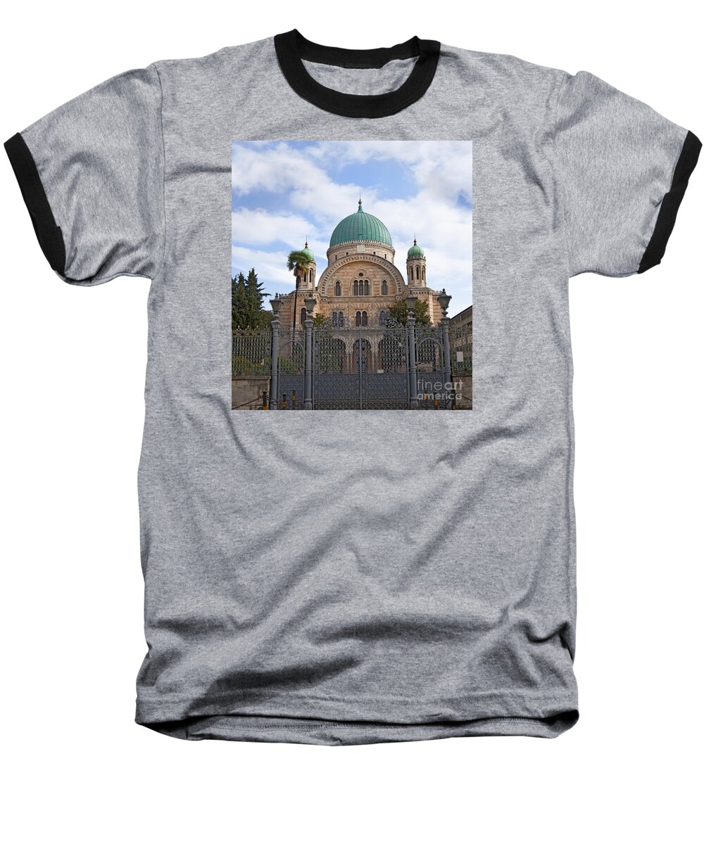 Synagogue Baseball T-Shirt featuring the photograph Tempio Maggiore the Great Synagogue of Florence by Liz Leyden