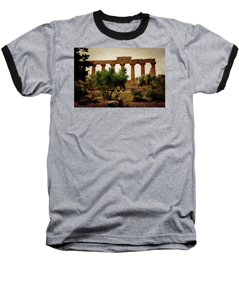 Hermanos Baseball T-Shirt featuring the photograph Temple of Juno Lacinia in Agrigento by RicardMN Photography