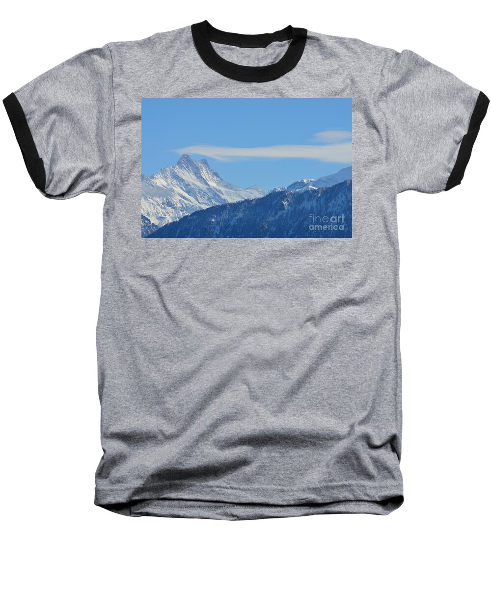 Alps Mountains In Swizerland Baseball T-Shirt featuring the photograph The Alps in azure by Felicia Tica