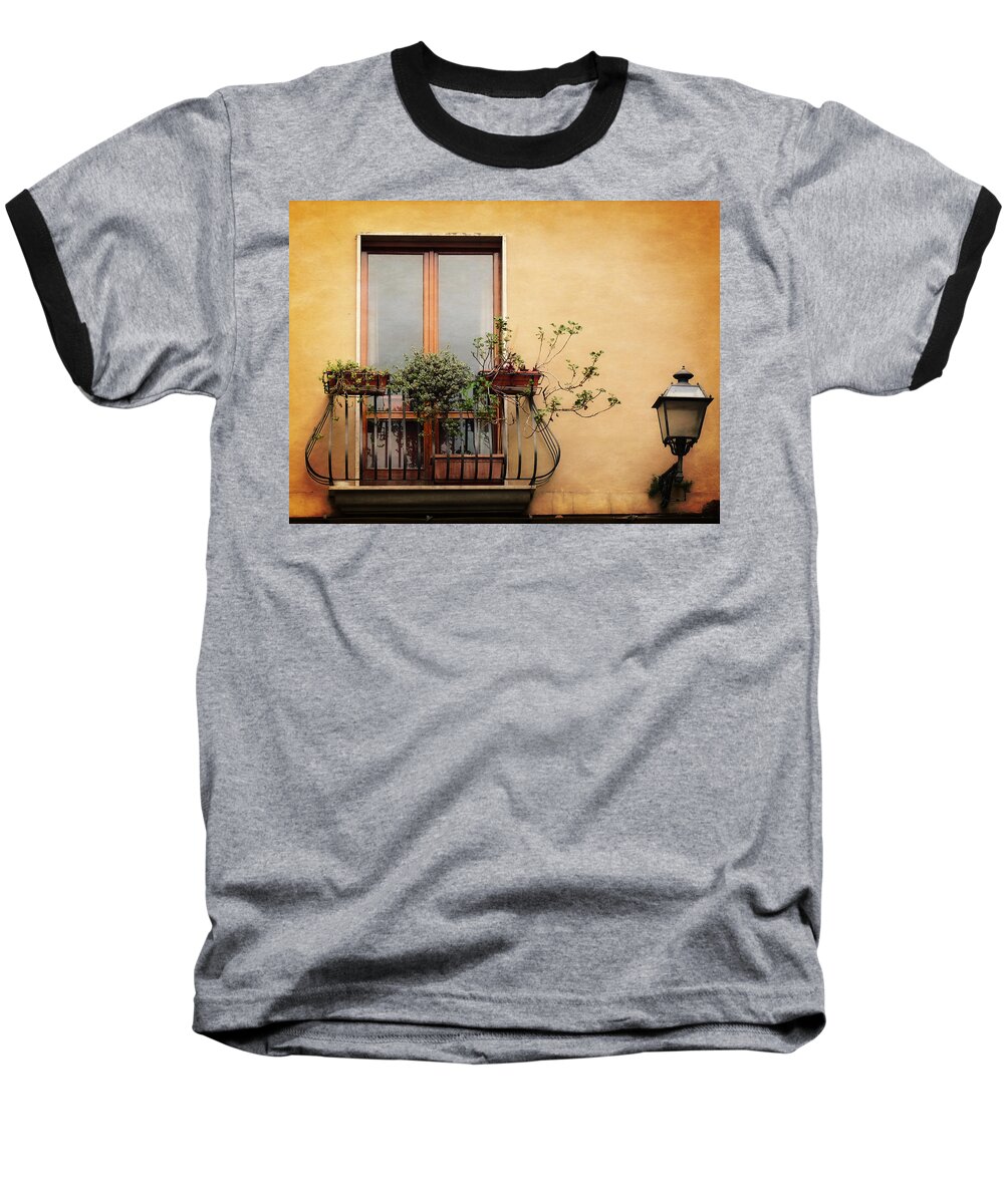 Travel Baseball T-Shirt featuring the photograph The Balcony by Lucinda Walter