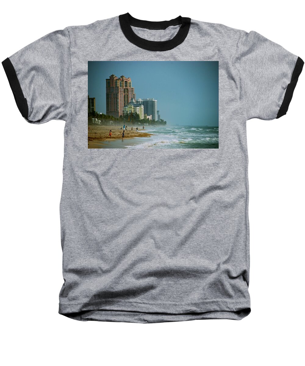 Beach Baseball T-Shirt featuring the photograph The Beach Near Fort Lauderdale by Eric Tressler