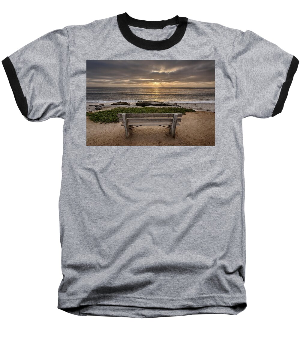 Beach Baseball T-Shirt featuring the photograph The Bench III by Peter Tellone