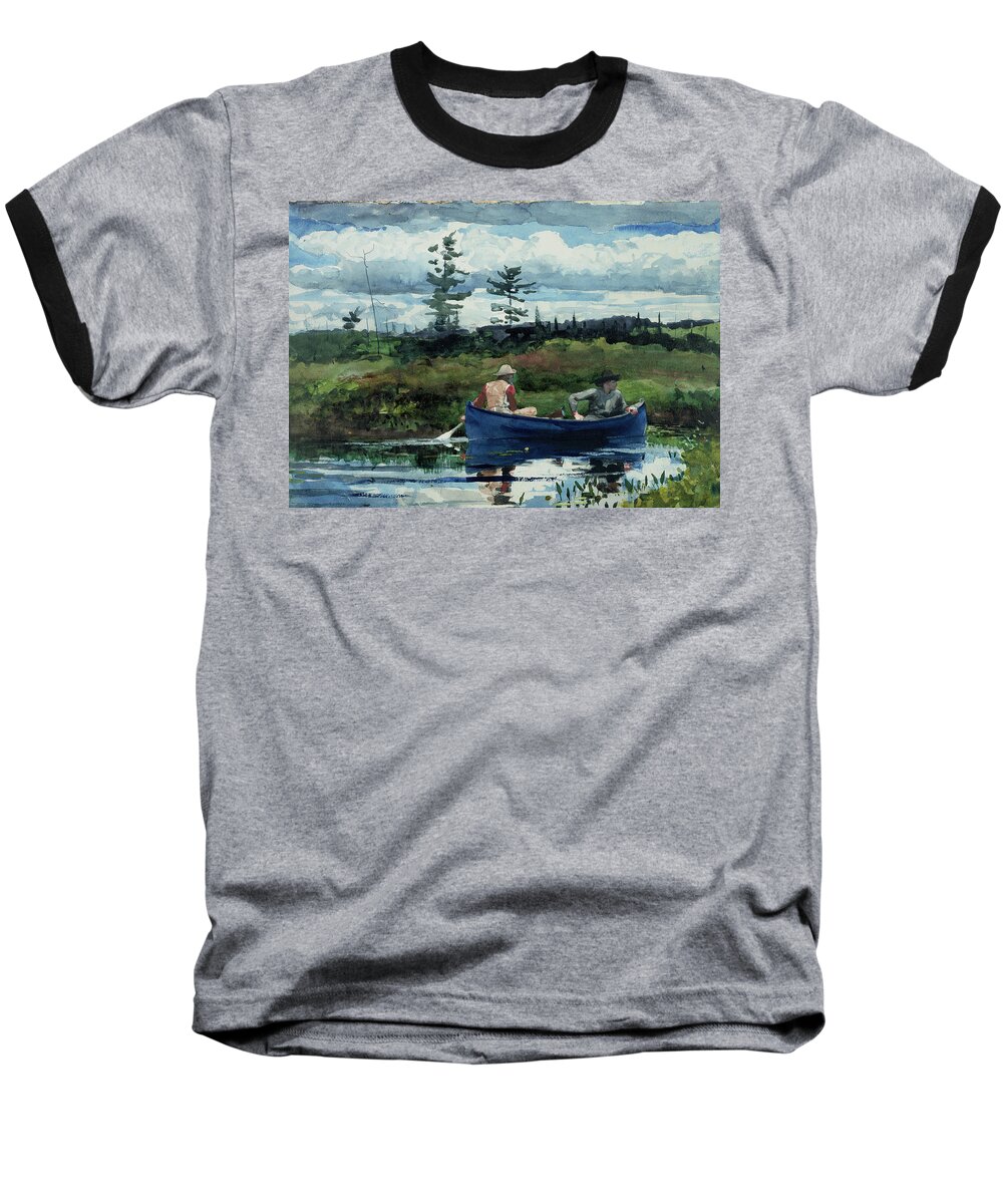 Wislow Homer Baseball T-Shirt featuring the painting The Blue Boat by Winslow Homer