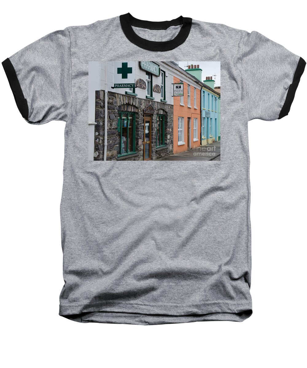 Cloudy Baseball T-Shirt featuring the photograph The Colors of Sneem by Mary Carol Story