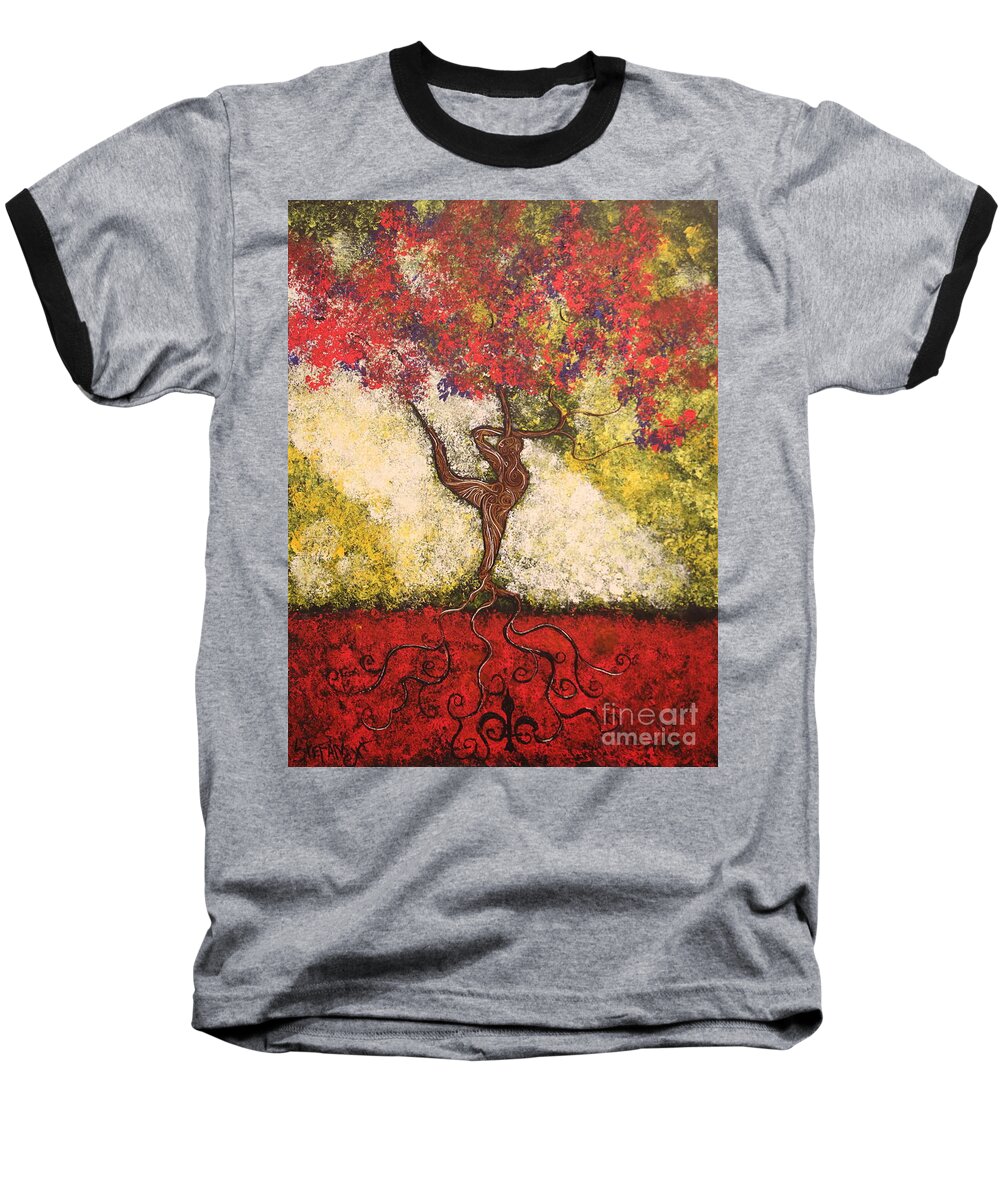 Impressionism Baseball T-Shirt featuring the painting The Dancer Series 7 by Stefan Duncan