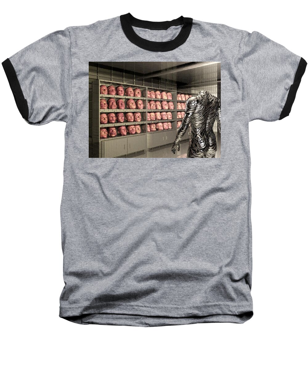 Doppleganger Baseball T-Shirt featuring the digital art The Doppleganger by John Alexander