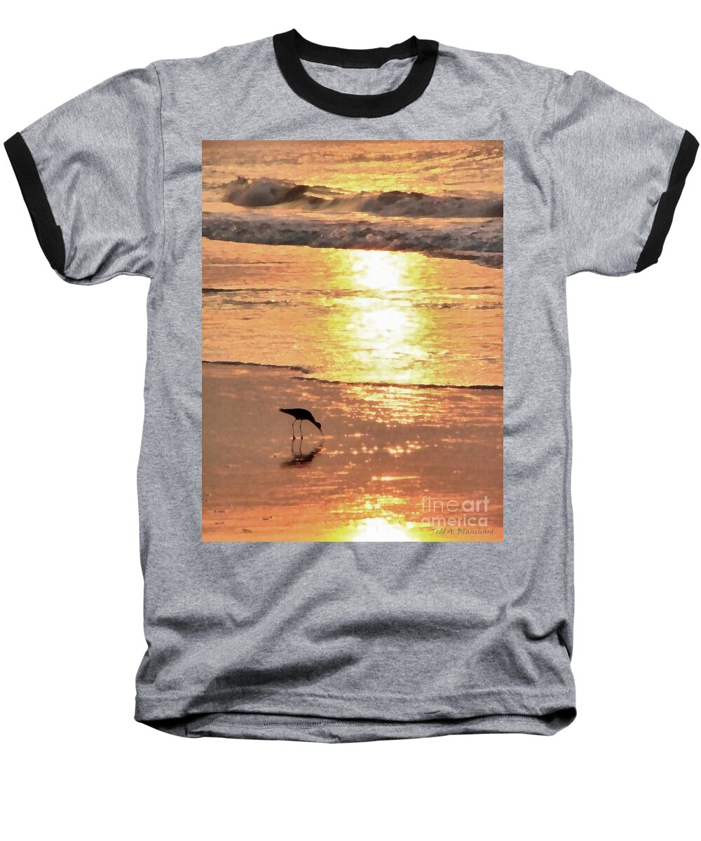 Landscape Baseball T-Shirt featuring the photograph The Early Bird by Todd Blanchard