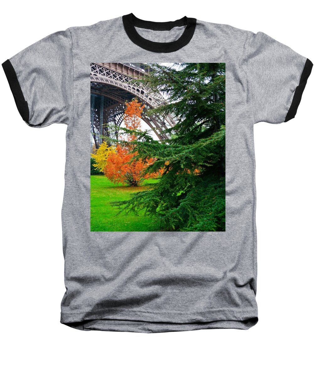 France Baseball T-Shirt featuring the photograph The Eiffel in Fall by Kent Nancollas