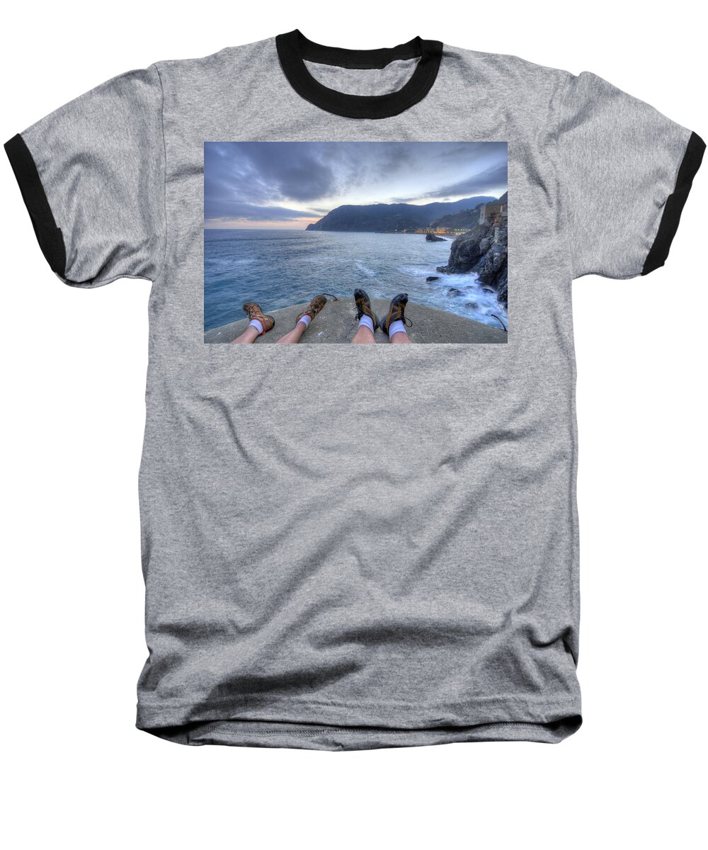 Europe Baseball T-Shirt featuring the photograph The End of the Day in Monterosso by Matt Swinden