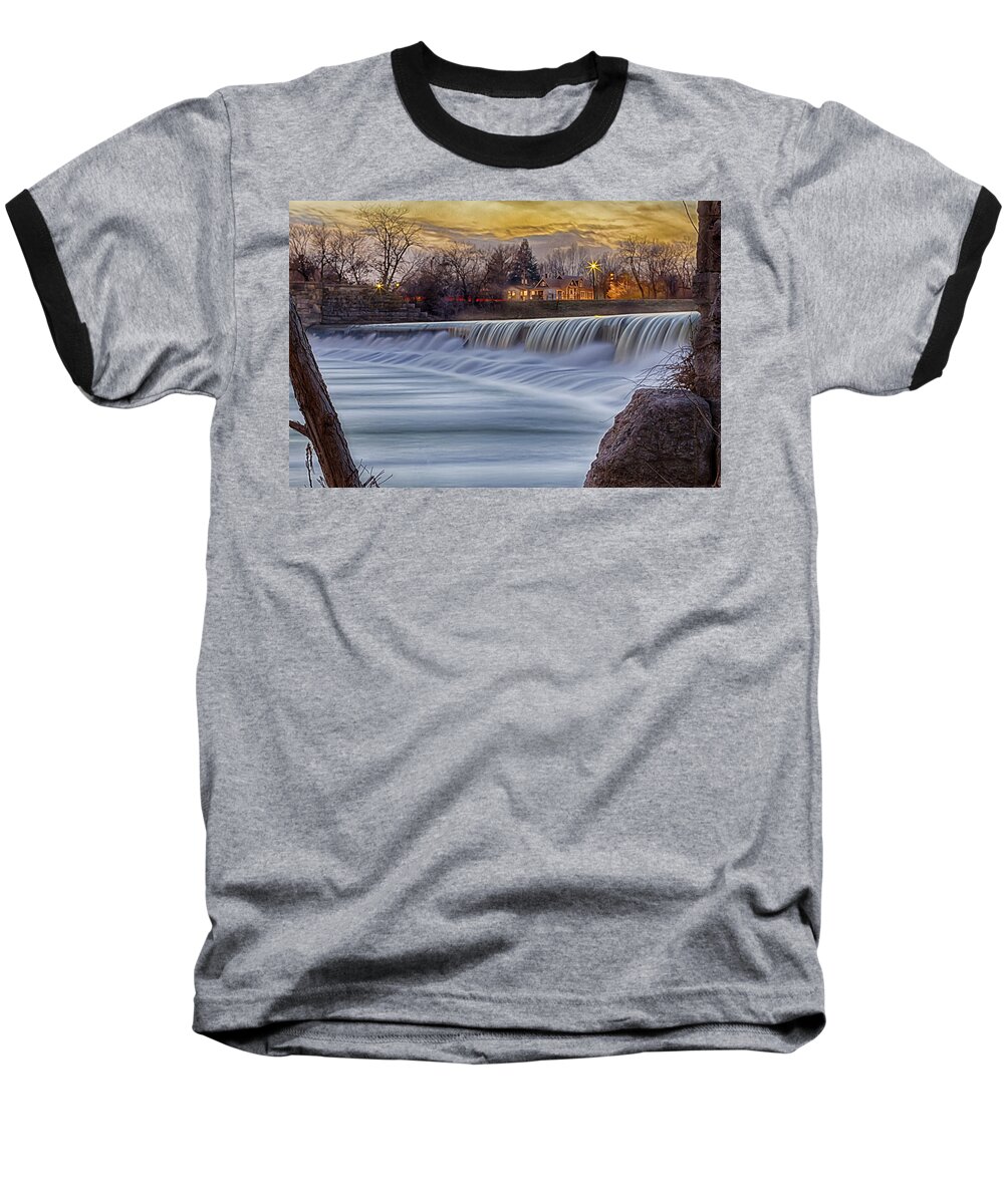 Indiana Baseball T-Shirt featuring the photograph The Falls of White River by Ron Pate